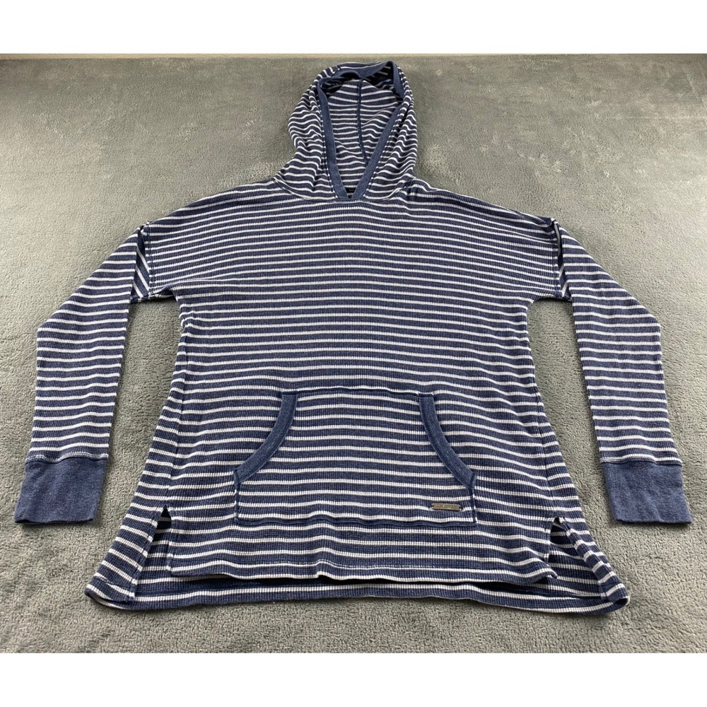 Calvin Klein Performance Mens‎ Blue White Striped Waffle Knit Hoodie Medium